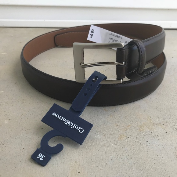 Croft /& Barrow Big and Tall Belt Brown Silver Buckle New NWT 50 52